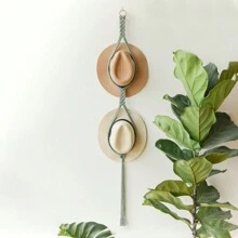 1 tấm thảm treo tường Macrame, đồ trang trí tường dệt bằng dây thừng thủ công để cất giữ và trưng bày mũ/phụ kiện, nghệ thuật treo tường theo phong cách Bohemian, 1/2/3 tầng để treo mũ, thảm treo tường, thảm treo tường, thảm treo tường - Như thể hiện trong hình ảnh - Xem 4