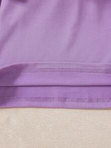 Young Girl Classic Solid Color Warm Crew Neck Base Layer Top, Versatile Long Sleeve Essential For Everyday Wear