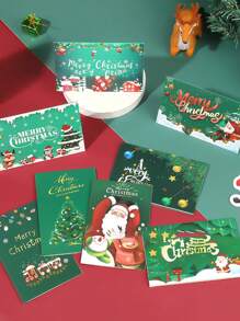 50 piezas de tarjetas de felicitación de cumpleaños, Día de San Valentín, Navidad, Nochebuena con bendiciones manuscritas, tarjetas de regalo con flores, tarjetas de Año Nuevo - Multicolor - Ver 6