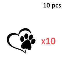 RandySticker 11x10 cm Autocollants de décoration extérieure de voiture en forme de cœur de patte de chien. Autocollants pour fenêtre, décorations murales, décalcomanies vinyle pour décorations de maison, articles de décoration de printemps pour rafraîchir votre maison, autocollants de décoration Rama