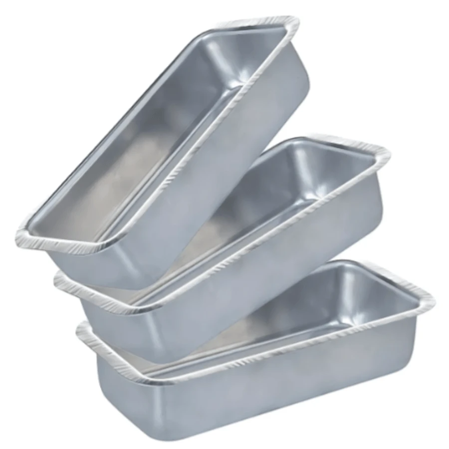 Kit Com 3 Formas De Pão Bolo Alumínio Polido Profissional Premium Tamanho 2 De 26 cm