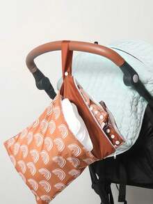 1 件拉链尿布袋，2 层婴儿车收纳袋，婴儿衣服防水旅行手提袋，尺寸可选，颜色随机 - 彩色 - 查看 4