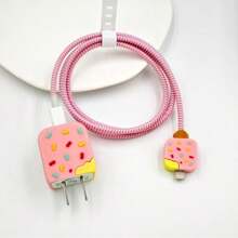 4 件装可爱卡通 Anker 30W 充电器保护套、电缆保护器、充电器头保护器 - 感恩节/圣诞节礼物