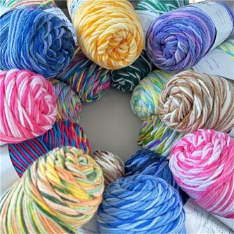 1pc Vibrant Multicolor Acrylic Yarn Bundle - Soft.Medium Thick 2.5mm For DIY Knitting & Crochet Projects -Perfect For Creating Cozy Sweaters, Scarves, Hats, Shoes With 14.1oz Each
