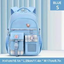 1pc Preppy Cute Lightweight Portable Large Capacity With Adjustable Strap With Multi Pockets Check School Backpacks For Girl Bunny Charm Included Backpack, School Bag, Kids Bag, Small Backpack, Bag School, School Backpack, Rucksack, School Bag Kids, Kids Luggage, Kids Backpack Perfect For Girls, Kids, School Girls, Teen Girls Travel Bag For Kids, Bag For Kids Girl - Multicolor - View 12