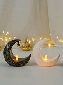1pc Star & Moon Design Candle Holder Lantern, Home Decor, Household Display Item Best Gifts Birthday Graduation E-I-D - Multicolor - View 2