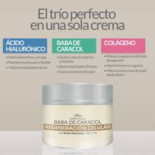 Crema Regeneradora con Baba de Caracol, Colágeno y Ácido Hialurónico, Antiedad, Antimanchas, Vitalis - Blanco - Ver 4