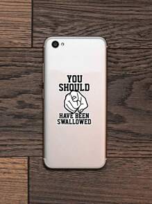 1 件，有趣的 3 英寸可移除户外防水乙烯基创意礼物互联网流行语贴纸“你应该被吞噬”有趣的指点贴纸黑色幽默贴花讽刺引语贴纸互联网模因贴花尖锐幽默贴纸指点手指贴花 - 彩色 - 查看 4