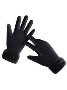 1 双女士户外冬季保暖加厚隔热手套，分指，冬季暖手器 - 彩色 - 查看 7