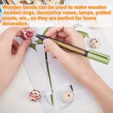 20/50/100 件天然未加工木制圆球珠、木制隔珠，适用于工艺品制作、装饰品和 DIY 项目 - 彩色 - 查看 7