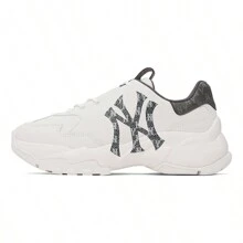 MLB Big Ball Chunky B.CHUNKY Fashion Versatile Cushioned Anti-Slip Durable Encapsulating Supportive Anti-Impact Platform Low-Top Chunky Sneakers, Unisex, White