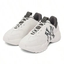 MLB Big Ball Chunky B.CHUNKY Fashion Versatile Cushioned Anti-Slip Durable Encapsulating Supportive Anti-Impact Platform Low-Top Chunky Sneakers, Unisex, White