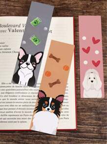 30pcs Cartoon Puppy Book Marks, Minimalist Animal Decorative Bookmark For Students Reading Books, Pagemark Cards For DIY Note Books, Diaries - Multicolor - View 5
