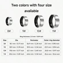 SIMSONLAB Anillo inteligente actualizado para hombres y mujeres, con funciones de registro de ejercicio, podómetro, monitoreo de calorías, rastreador de fitness con 24 modos deportivos, anillo inteligente de moda compatible con iOS/y Android - Plateado - Ver 9