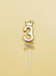1 件金色和银色皇冠形数字生日蜡烛，可爱公主皇冠蜡烛，适用于新年派对庆祝彩色数字蜡烛、生日蜡烛、生日装饰、生日快乐、蛋糕蜡烛、房间装饰礼物毕业 - 彩色 - 查看 39