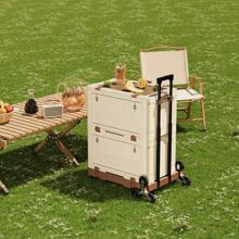 Outdoor Camping Storage Box, Collapsible Large Capacity Organizer Box For Picnic, Hiking, Car Trunk Storage - Cream - View 4