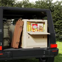 Outdoor Camping Storage Box, Collapsible Large Capacity Organizer Box For Picnic, Hiking, Car Trunk Storage - Cream - View 9