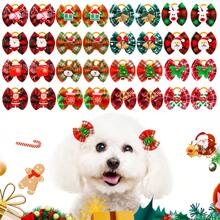 20 件/套圣诞宠物发夹，圣诞老人和雪人宠物发饰，带弹性的宠物发饰 - 彩色 - 查看 7