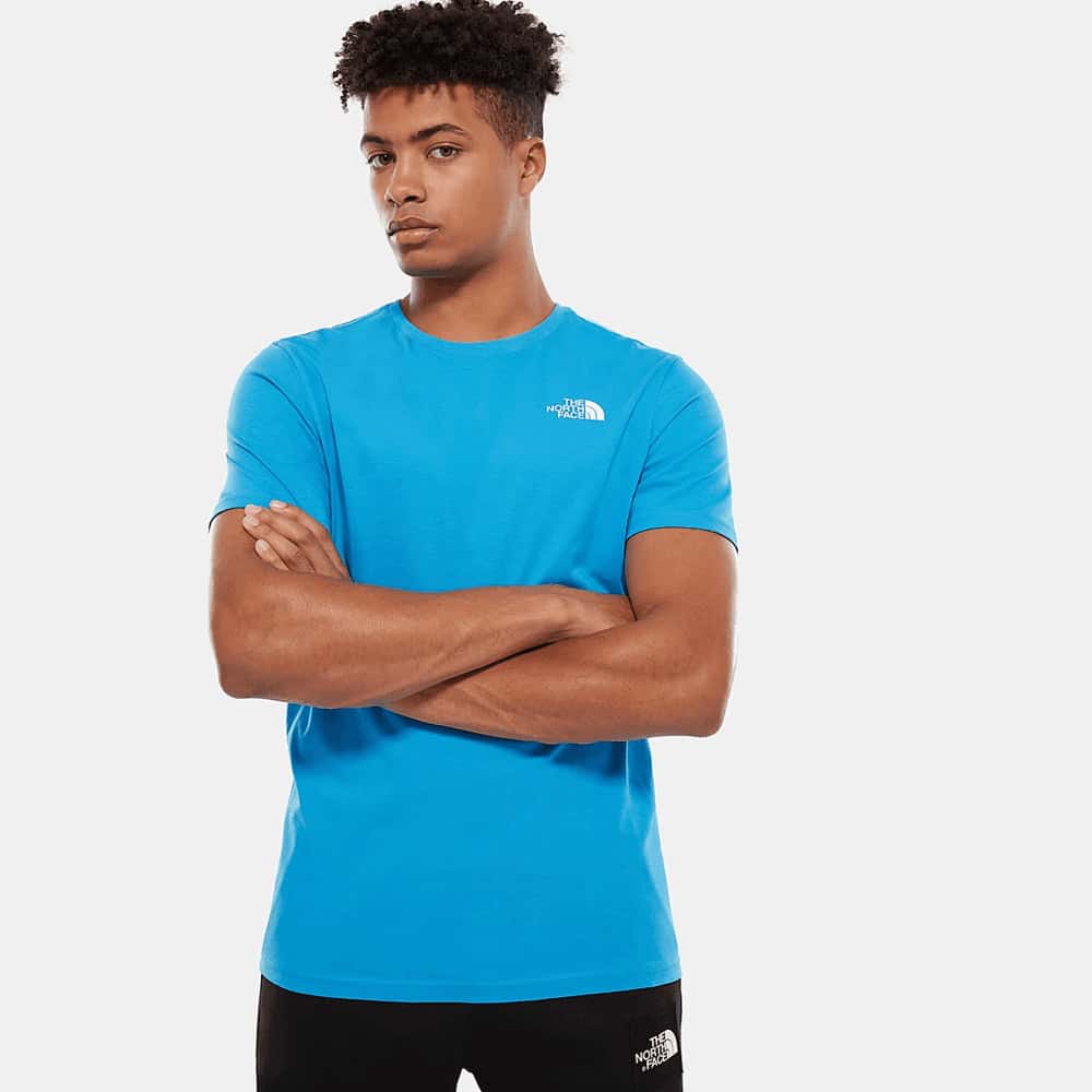 The North Face Mens T Shirt Bad Glasses Clear Lake Blue Cotton Crew Tee