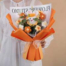 1pc Mother's Day New Handmade Knitted Bouquet, Eternal Flower Craft Decor Gift For Women, Friends, Girlfriends, Mom, Graduation Gifts Birthday