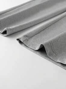 男士休闲直筒抽绳腰裤，纯亚麻灰色，宽松运动裤配白色腰带，时尚街头风格，适合所有季节，侧口袋