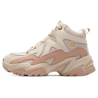 Skechers Wysokie damskie codzienne sportowe trampki z puszystą podszewką, ciepłe i retro, zalecany rozmiar o jeden mniejszy, styl: 168021-LTPK