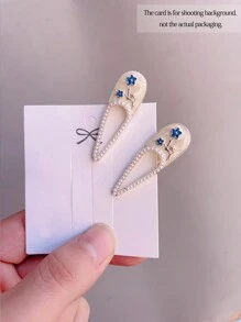 2 chiếc kẹp tóc hoa tinh tế, kẹp tóc hình hoa thần tiên, phụ kiện tóc nhỏ nhắn dành cho nữ, kẹp tóc mái ngọt ngào, phụ kiện đội đầu cho mùa tựu trường, đồ dùng học tập, trang phục đi nghỉ mát, kẹp tóc - Màu be - Xem 4
