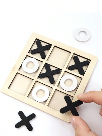 2 人木制井字棋棋盘游戏，互动桌面游戏，棋盘游戏，游戏，井字棋