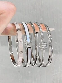 Camhanno 1 pièce de bracelet en acier inoxydable neutre délicat et polyvalent, parfait pour offrir à un ami