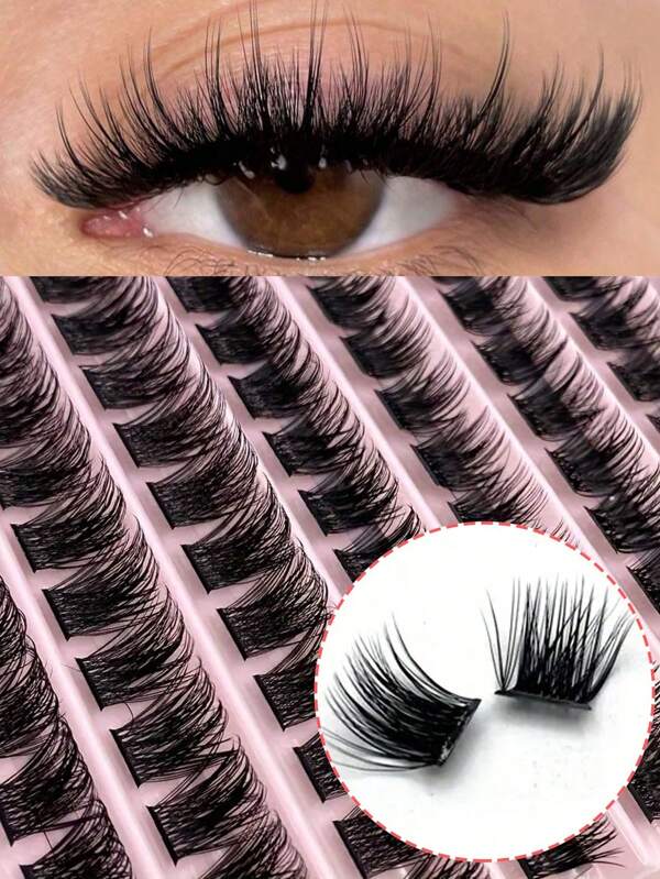 Lash Clusters 120 Pcs Lash Extension D Curl Cluster Lashes 10-14mm Eyelash Clusters Individual Lashes Natural Look Fluffy Lash Extensions Wispy Eyelashes Extensions DIY At Homelash Clusters,Eyelash Clusters,Individual Eyelashes,Lashes,Fake Lashes