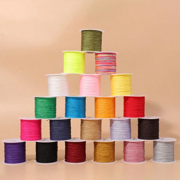 1pc Sturdy Colored Cord, 40m/131.2ft, 0.8mm/0.0315in, For DIY Beaded Bracelet Necklace Jewelry Making Craft Supplies