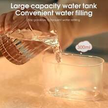 Essential Oil Aroma Diffuser, Simulation Flame Air Humidifier, 300ml Ultrasonic Cool Mist Diffuser, With RGB Realistic Fire Ambient Night Light For Home Office Car - White - View 7