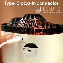 Essential Oil Aroma Diffuser, Simulation Flame Air Humidifier, 300ml Ultrasonic Cool Mist Diffuser, With RGB Realistic Fire Ambient Night Light For Home Office Car - White - View 6