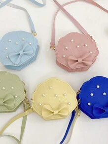Pearl Shell Mini Shoulder Crossbody Bag, Casual Coin Purse - A - View 1