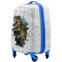 Maleta de viaje impresa para cabina, con 4 ruedas, trolley, maleta rígida, con dibujos, de 31 x 21 x 46 cm, equipaje de viaje, maleta de viaje impermeable en negro