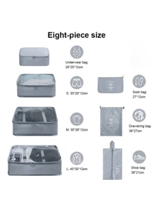 7 Pieces Kit Organizer Bags For Suitcase Clothes Luggage Travel - Grey - View 2