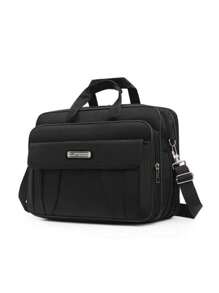 Men's Briefcase Laptop Bag Large Capacity Crossbody Bag Document Bag - màu đen - Xem 9