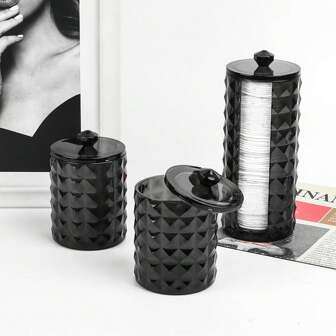 3 szt. uchwyt na patyczki kosmetyczne do łazienki, dozownik wacików do makijażu, przezroczysty zestaw słoików aptecznych do przechowywania wacików do makijażu, nici dentystyczne, pokój w akademiku