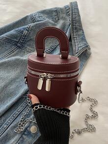 Túi xách hình xô xích đơn giản màu trơn thời trang có khóa kéo, Túi đeo vai đơn giản đa năng, Thích hợp để mua sắm, ví, mua sắm, Phụ nữ trẻ, Sinh viên đại học, Người mới đến, Nhân viên văn phòng. Rất thích hợp cho Văn phòng, Trường đại học, Công việc, Kinh doanh, Đi làm, Hoạt động ngoài trời, Du lịch và Đi chơi - Đỏ - Xem 7