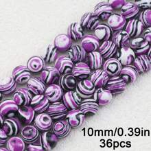 4/6/8/10mm 彩色合成碧玉圆珠，适用于 DIY 珠宝、手链、项链、服装配饰、装饰 - 孔雀石珠 - 查看 26