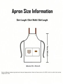 1pc Custom Apron With Pockets, Personalized Apron, Canvas Apron, Embroidery Apron, Custom Kitchen Apron, Personalized Chef Apron,Mother's Day Gifts - Multicolor - View 2