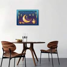 1 件无框帆布墙艺术。斋月新月和星星，抽象简约优雅法式北欧复古氛围，厨房艺术，餐厅装饰，桌面装饰，卧室墙壁装饰，现代时尚撞色手绘风格 - 彩色 - 查看 6
