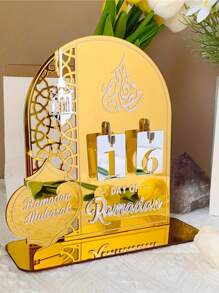 1 pezzo Calendario dell'avvento in acrilico con supporto, numeri sostituibili, decorazione per le vacanze, regalo ideale per l'Eid islamico, decorazione per la casa, decorazione per la stanza, decorazione per le vacanze, compleanno, laurea - Multicolore - Visualizzare 7