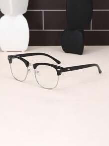 1 件经典金属半框眼镜，复古铆钉设计