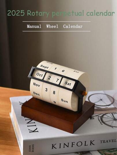 تقويم دائم دوار 2025/2026 تقويم مكتبي كبير دوار ديكور طاولة، تقويم مكتبي، تقويم دائم ملهم للامتحانات مع عد تنازلي، ديكور منزلي بسيط، تقويم خشبي دوار قابل لإعادة الاستخدام، مناسب للمنزل وغرفة المعيشة والفصل الدراسي ومكتب المكتب