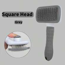 1pc Dog/Cat Hair Brush, Flea Comb, Self-Cleaning Brush, Pet Grooming Brush, Massage Brush, Deshedding Tool, Fur Removal Brush, Pet Cleaning Tool, Hair Collection Tool, Dog Brush, Cat Brush, Pet Deshedding Brush, Animal Accessories, Pet Supplies, Non-Slip Stainless Steel Dog Comb, Cat Accessories