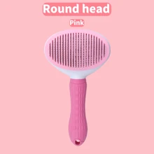 1pc Dog/Cat Hair Brush, Flea Comb, Self-Cleaning Brush, Pet Grooming Brush, Massage Brush, Deshedding Tool, Fur Removal Brush, Pet Cleaning Tool, Hair Collection Tool, Dog Brush, Cat Brush, Pet Deshedding Brush, Animal Accessories, Pet Supplies, Non-Slip Stainless Steel Dog Comb, Cat Accessories