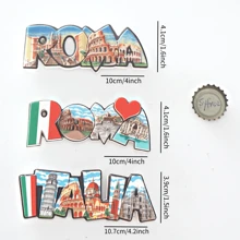 1 pieza Imán para frigorífico del Coliseo Romano, imán para frigorífico de la Torre Inclinada de Pisa, imán para frigorífico de un monumento emblemático de Roma, imán para frigorífico con estilo italiano, imanes decorativos y coloridos para el refrigerador, mejor decoración de cocina
