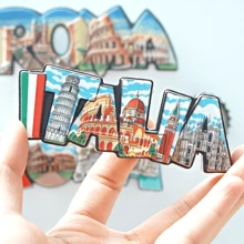 1 pieza Imán para frigorífico del Coliseo Romano, imán para frigorífico de la Torre Inclinada de Pisa, imán para frigorífico de un monumento emblemático de Roma, imán para frigorífico con estilo italiano, imanes decorativos y coloridos para el refrigerador, mejor decoración de cocina