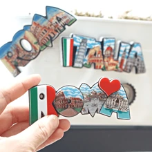 1 pieza Imán para frigorífico del Coliseo Romano, imán para frigorífico de la Torre Inclinada de Pisa, imán para frigorífico de un monumento emblemático de Roma, imán para frigorífico con estilo italiano, imanes decorativos y coloridos para el refrigerador, mejor decoración de cocina